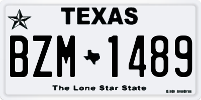 TX license plate BZM1489