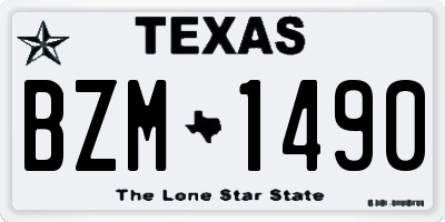 TX license plate BZM1490