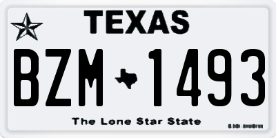 TX license plate BZM1493