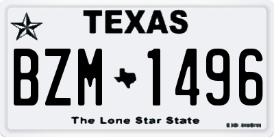 TX license plate BZM1496