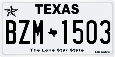 TX license plate BZM1503