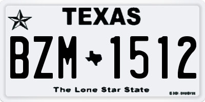 TX license plate BZM1512