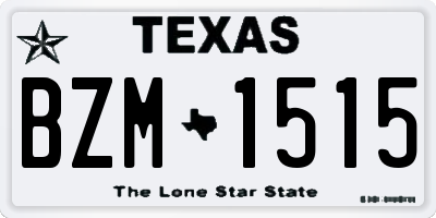 TX license plate BZM1515