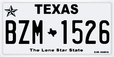 TX license plate BZM1526