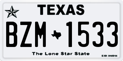 TX license plate BZM1533