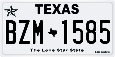 TX license plate BZM1585