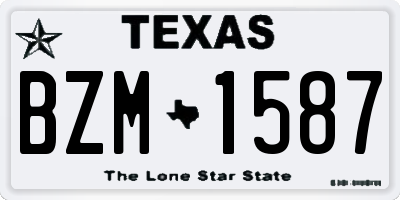 TX license plate BZM1587