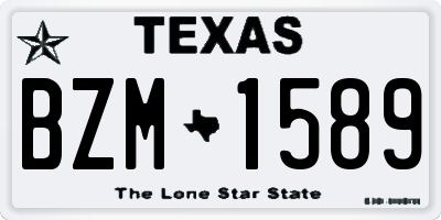 TX license plate BZM1589