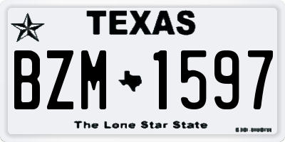 TX license plate BZM1597