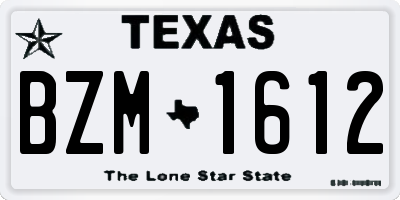 TX license plate BZM1612