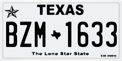 TX license plate BZM1633