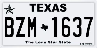 TX license plate BZM1637