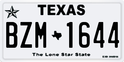 TX license plate BZM1644