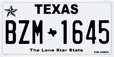 TX license plate BZM1645