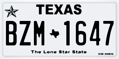 TX license plate BZM1647