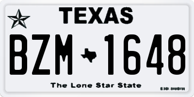 TX license plate BZM1648