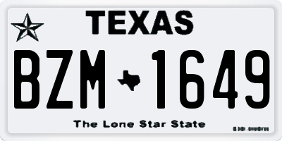 TX license plate BZM1649