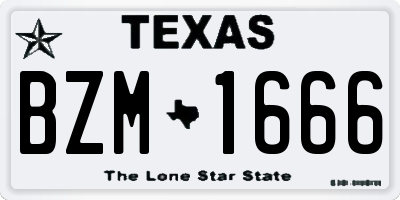 TX license plate BZM1666