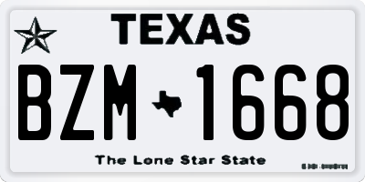 TX license plate BZM1668