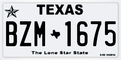 TX license plate BZM1675