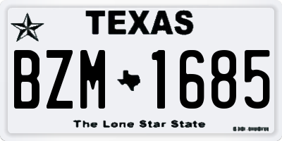 TX license plate BZM1685