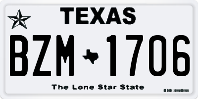 TX license plate BZM1706