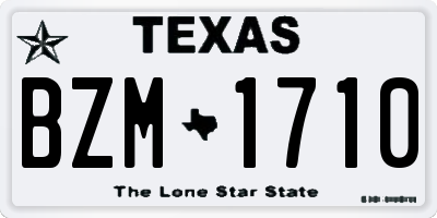 TX license plate BZM1710