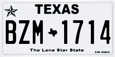 TX license plate BZM1714
