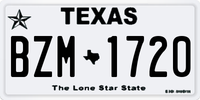 TX license plate BZM1720