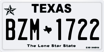 TX license plate BZM1722