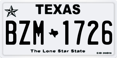 TX license plate BZM1726