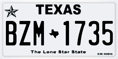 TX license plate BZM1735