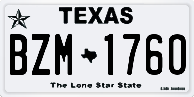 TX license plate BZM1760