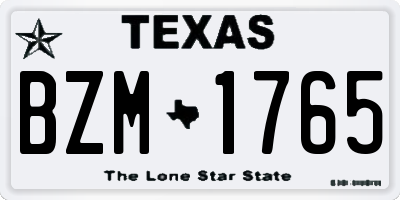 TX license plate BZM1765