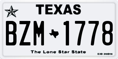 TX license plate BZM1778