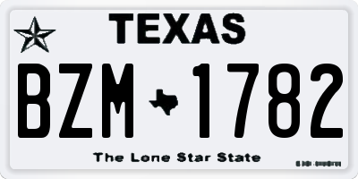 TX license plate BZM1782