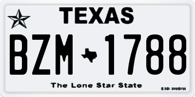TX license plate BZM1788