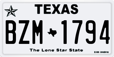 TX license plate BZM1794
