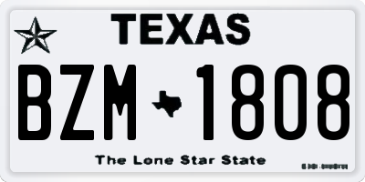 TX license plate BZM1808