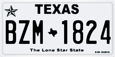 TX license plate BZM1824