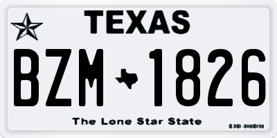 TX license plate BZM1826