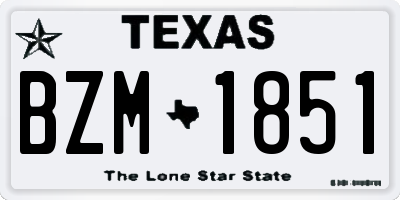 TX license plate BZM1851