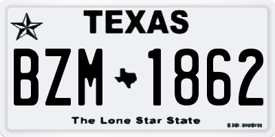 TX license plate BZM1862