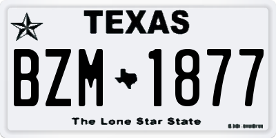 TX license plate BZM1877