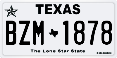 TX license plate BZM1878