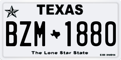 TX license plate BZM1880