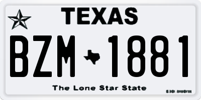 TX license plate BZM1881