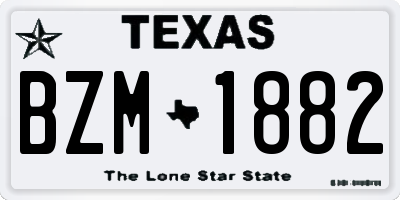 TX license plate BZM1882
