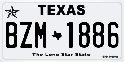 TX license plate BZM1886