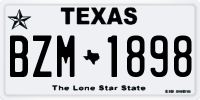 TX license plate BZM1898